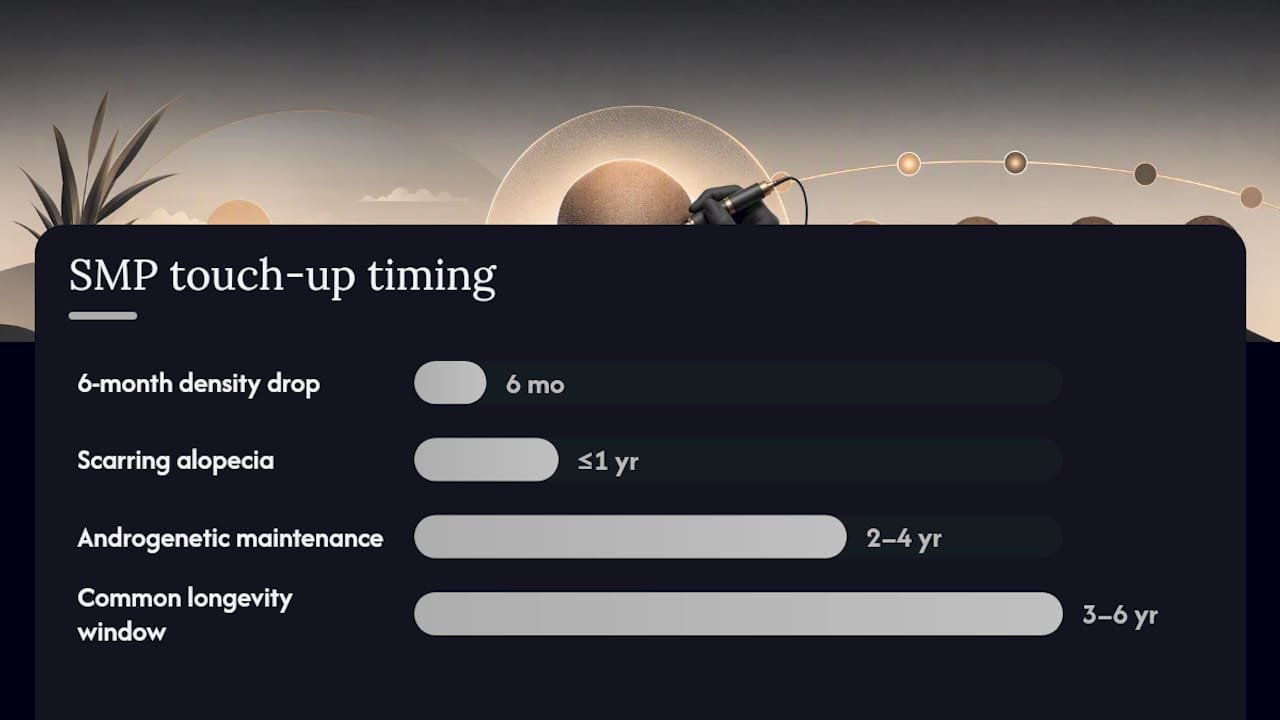 How long do SMP results last, and when will you need a touch-up? — overview diagram