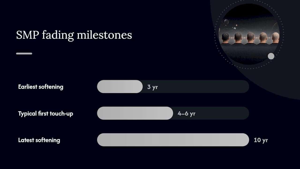 Timeline of SMP pigment fading and upkeep factors