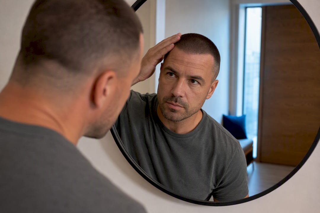Healed SMP hairline viewed in natural light