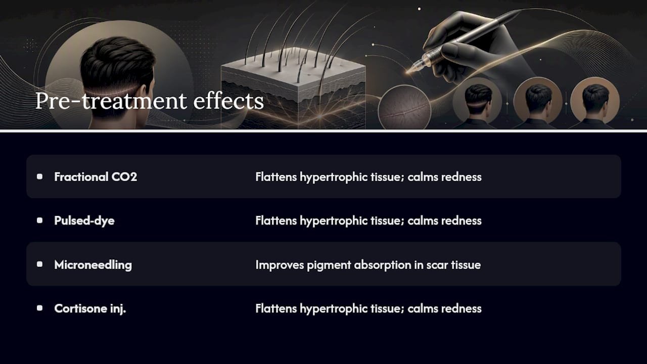 FUT scar pretreatment options and targets