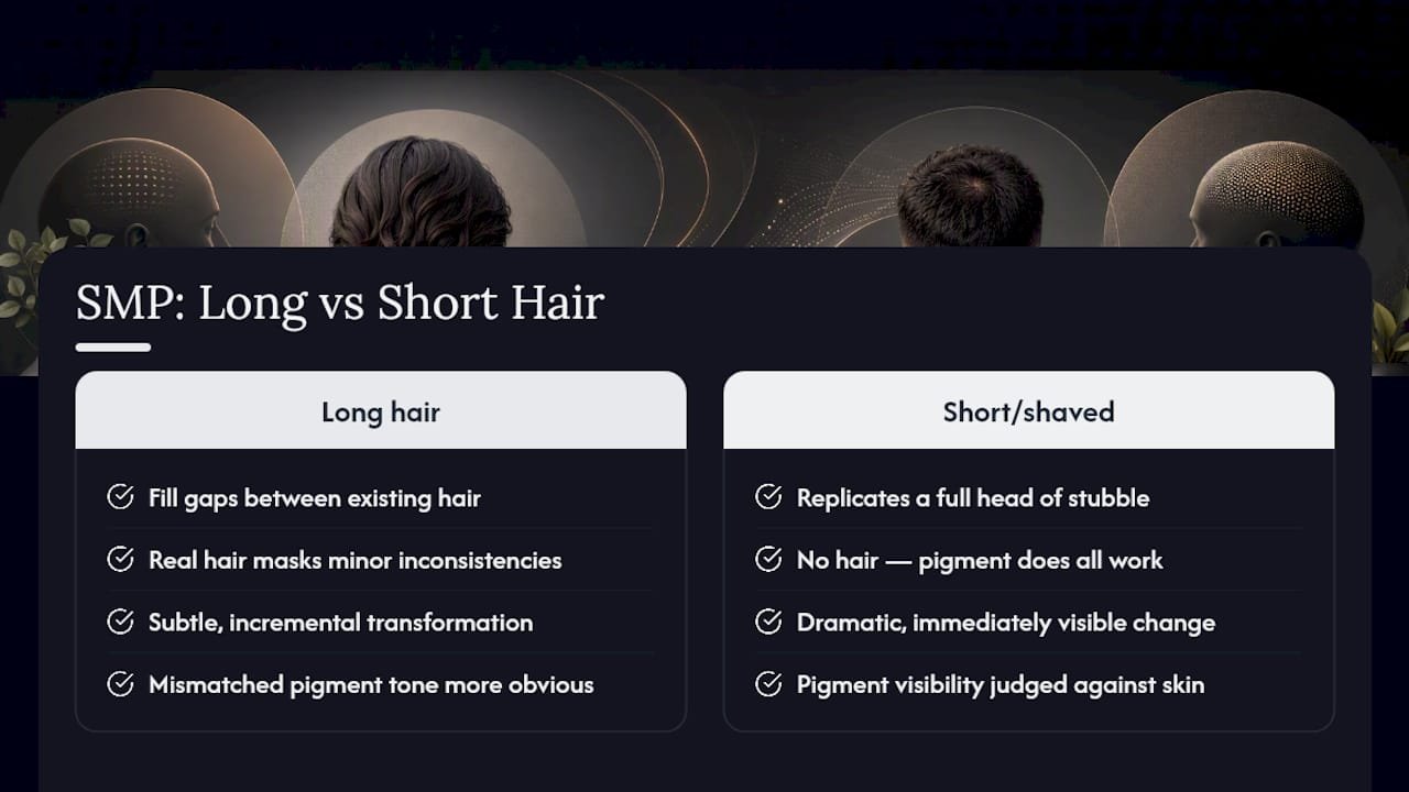 Long-hair and short-hair SMP comparison