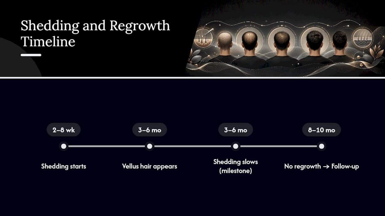 When Does Shedding Start, and When Does Hair Come Back? — overview diagram