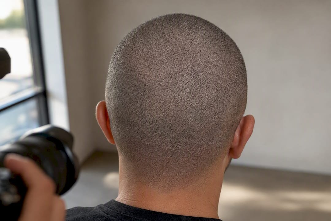 Healed SMP scalp photographed for review