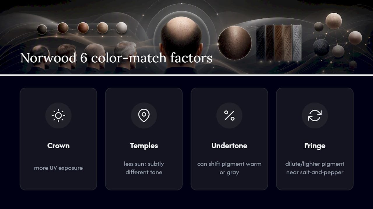 Scalp zones affecting SMP pigment matching