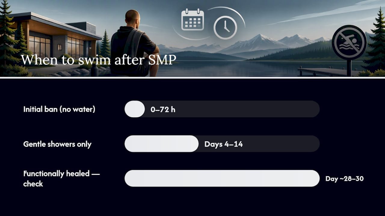 SMP aftercare timeline for swimming