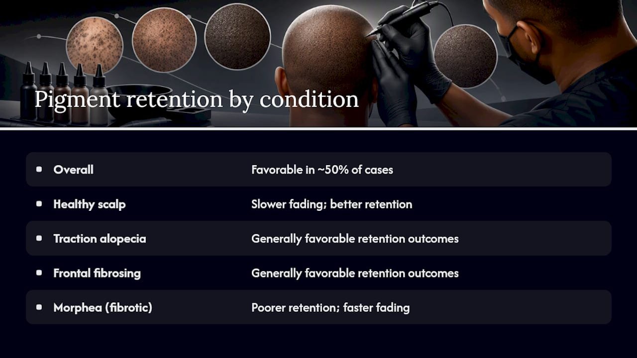 SMP retention varies by scalp condition