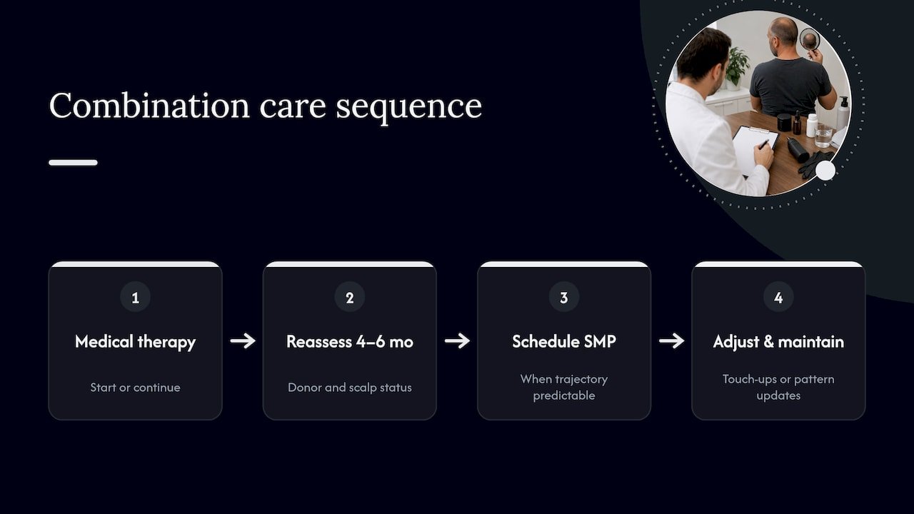 Timeline combining medical therapy and SMP