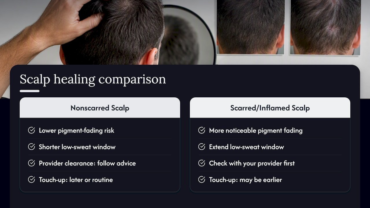Comparison of standard and scarred scalp recovery
