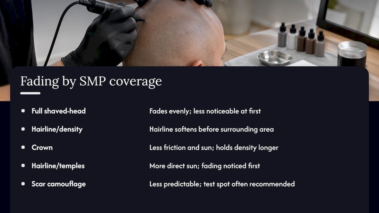 Differences in touch-up needs based on SMP style or coverage area — overview diagram