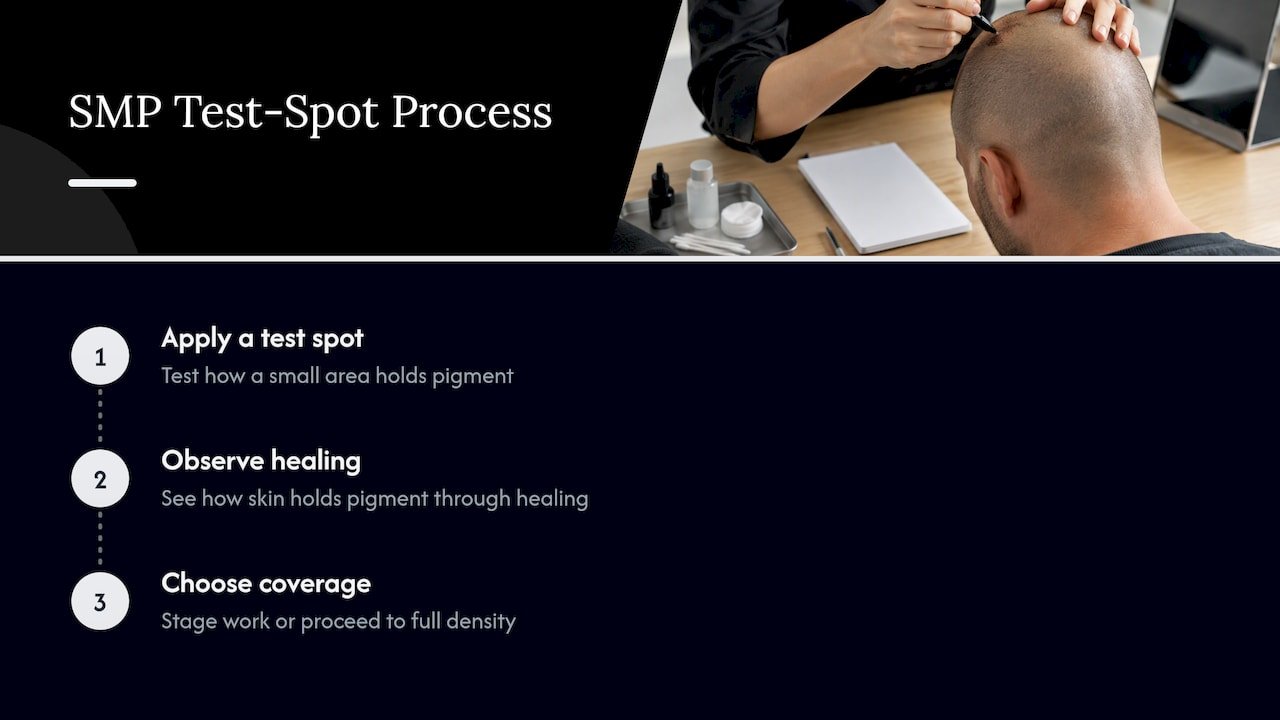 SMP test spot guides treatment planning